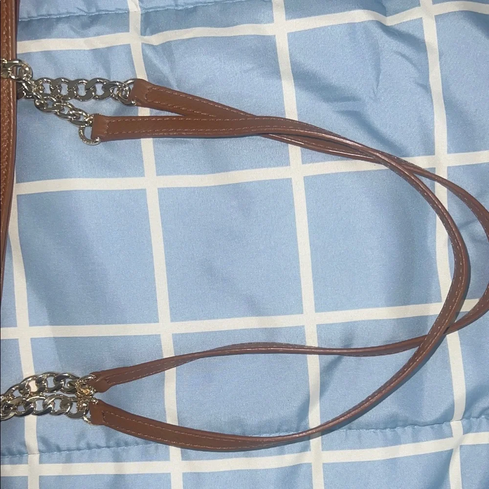 Michael Kors Tan Leather Tote with Gold Accents - Picture 6 of 7